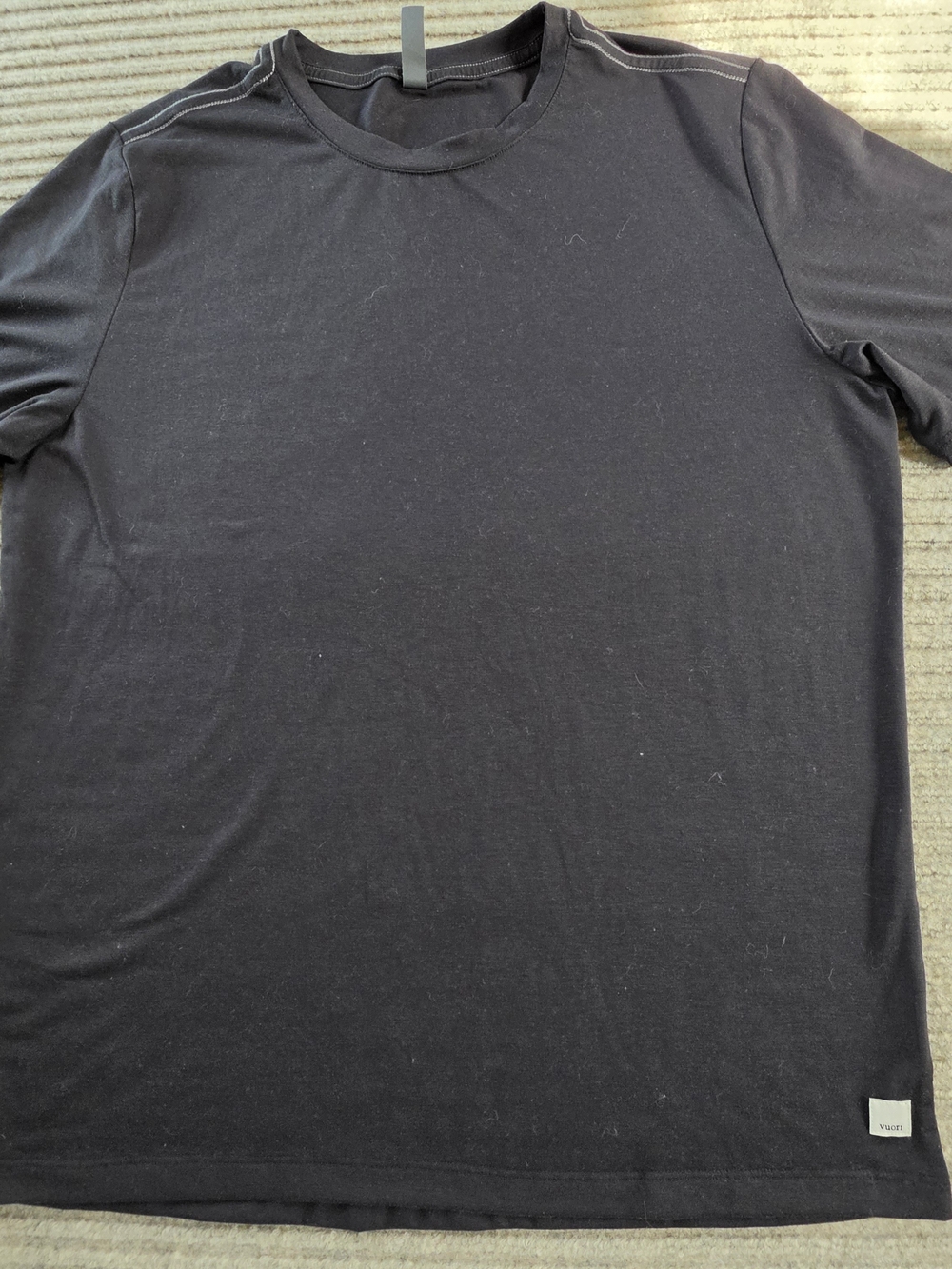 Vuori Strato Tech Tee Shirt Men's Large Black Short Sleeve Crewneck Stretch